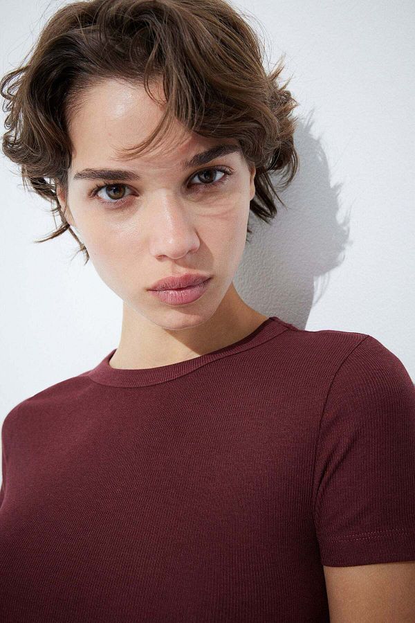 H&M-Ribbed modal-blend T-shirt 1