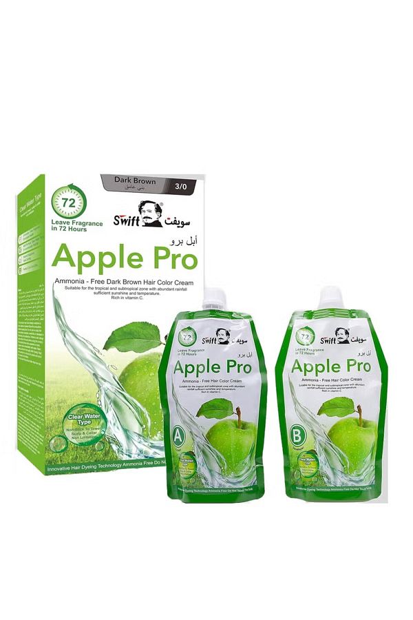 SWİFT-Swift Apple Pro Hair Dye 100% Grey Coverage 500ml (Dark Brown) 1