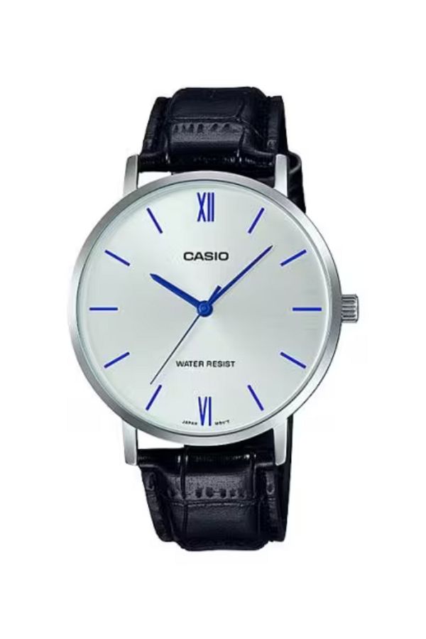 Casio-ساعة كاسيو للرجال بمينا أبيض تناظرية - MTP-VT01L-7B1UDF 1