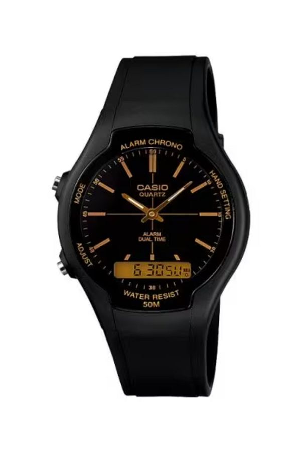 Casio-CASIO Men's Analog-Digital Black Dial Watch - AW-90H-9E 1