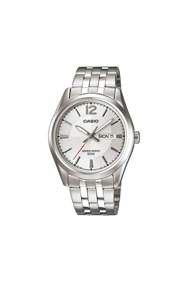 Casio-ساعة كاسيو للرجال بمينا أبيض تناظرية - MTP-1335D-7A 1