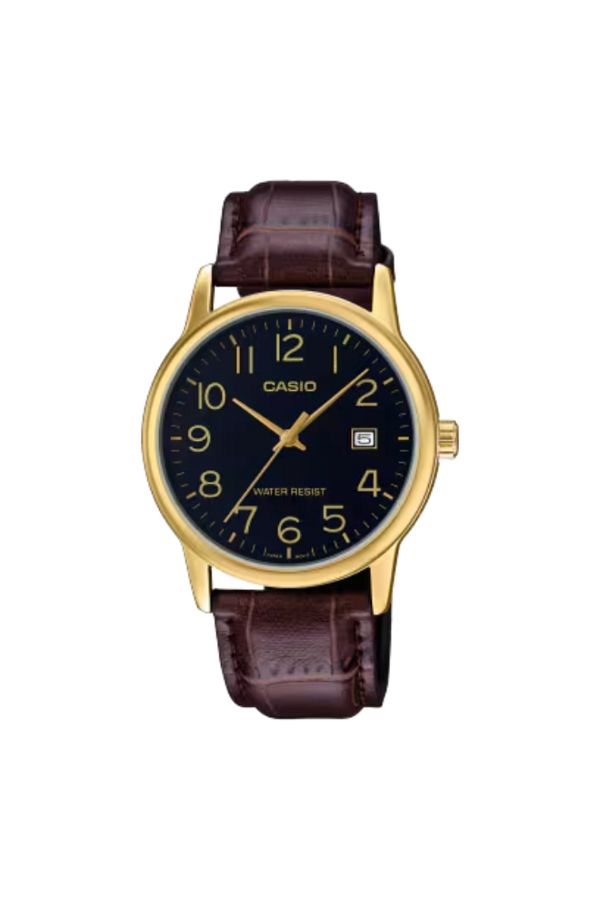 Casio-ساعة كاسيو للرجال بمينا أسود تناظرية - MTP-V002GL-1B 1