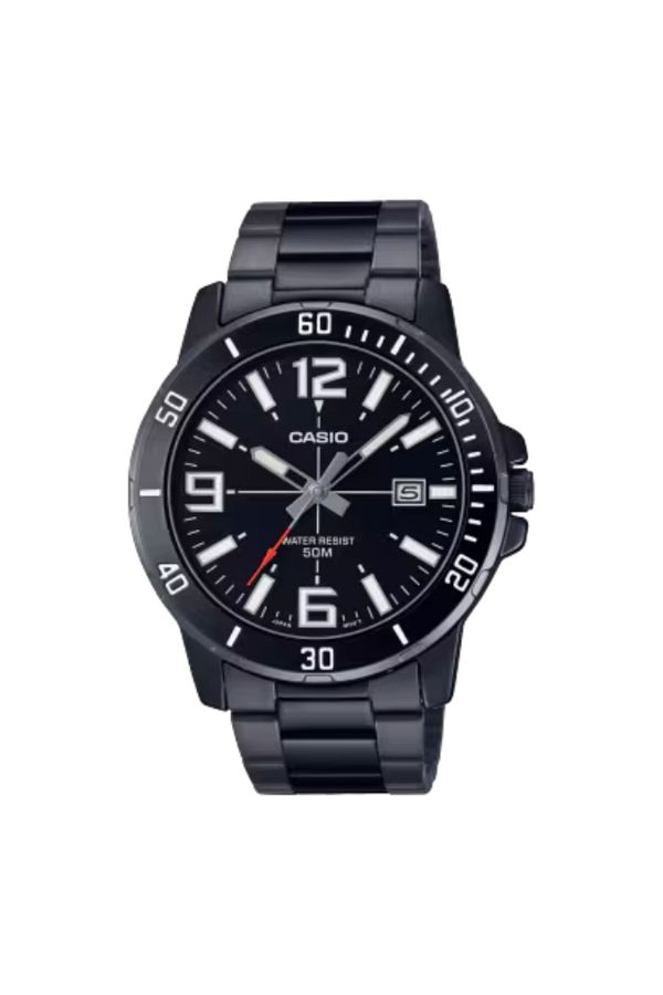Casio-ساعة كاسيو للرجال بمينا أسود تناظرية - MTP-VD01B-1BVUDF 1