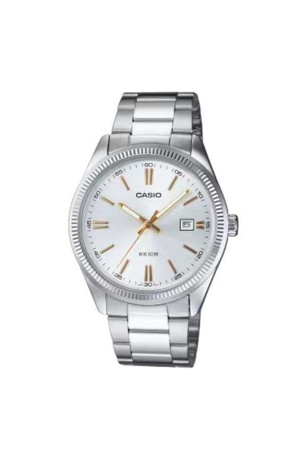 Casio-ساعة كاسيو للرجال بمينا أبيض تناظرية - MTP-1302D-7A2 1