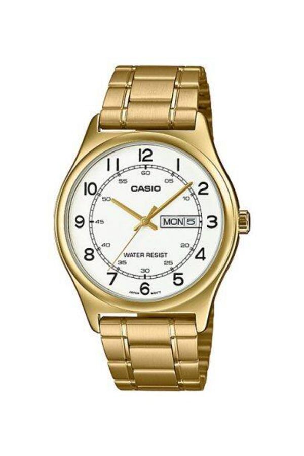 Casio-ساعة كاسيو للرجال بمينا أبيض تناظرية - MTP-V006G-7BUDF 1