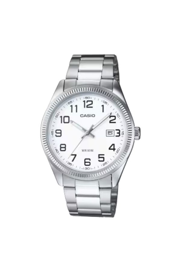 Casio-ساعة كاسيو للرجال بمينا أبيض تناظرية - MTP-1302D-7B 1