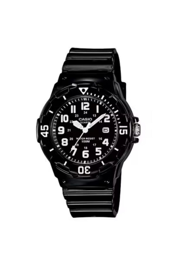 Casio-ساعة كاسيو النسائية التناظرية ذات الميناء الأسود - LRW-200H-1B 1