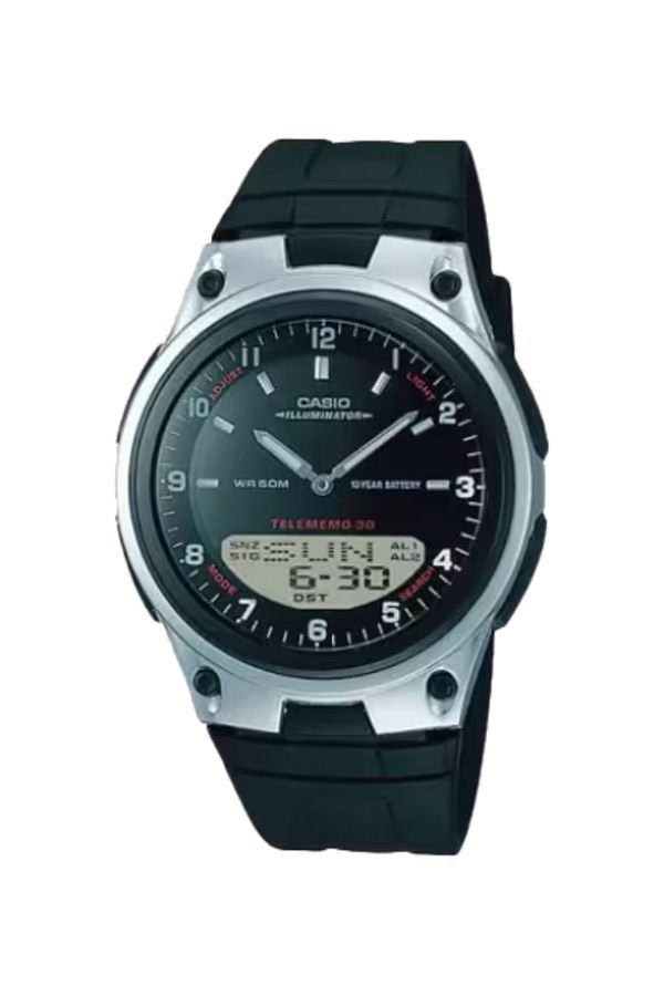Casio-ساعة كاسيو للرجال، أنالوج ورقمية، بمينا أسود - AW-80-1A 1