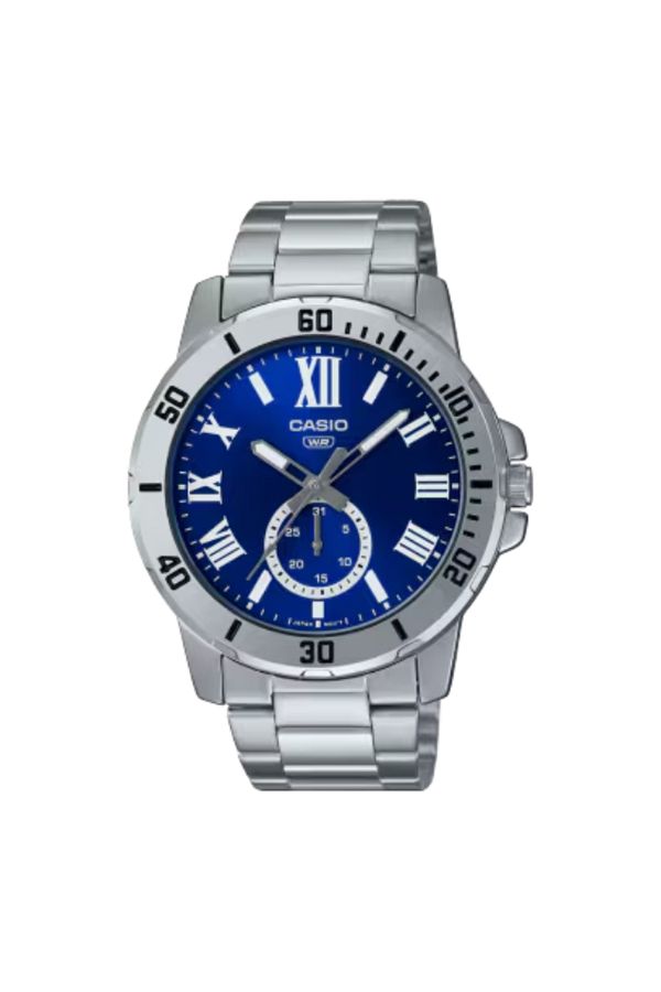 Casio-ساعة كاسيو للرجال بمينا أزرق تناظري - MTP-VD200D-2BUDF 1
