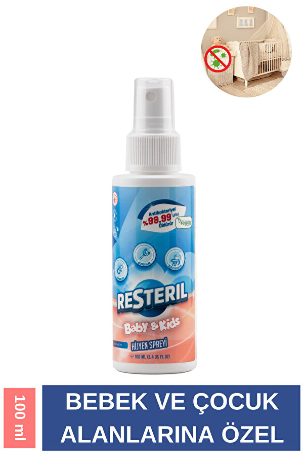 Resteril Çocuk Dezenfektan Bebek Dezenfektan Spreyi Okul Dezenfektanı Klozet Dezenfektan Sprey 100ml