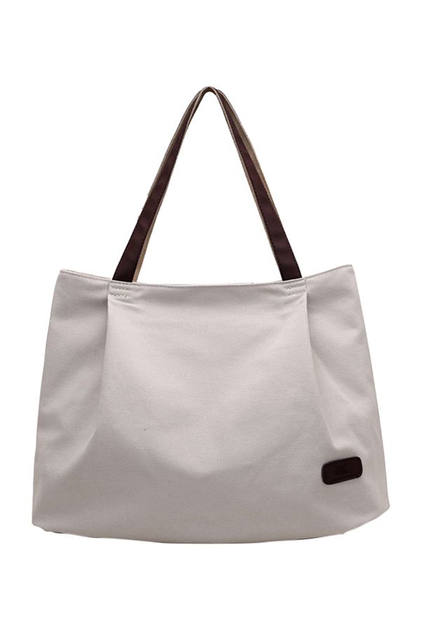 HALAMODO-Stitched Detailed Shopper/Tote White 1