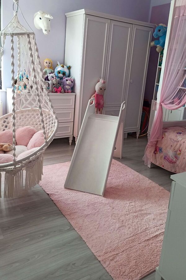 Cool Halı Cool Cotton Ccn Pudra Makinede Yıkanabilir Kaymaz Tabanlı Naturel Pamuk Dokuma Bebek Halısı