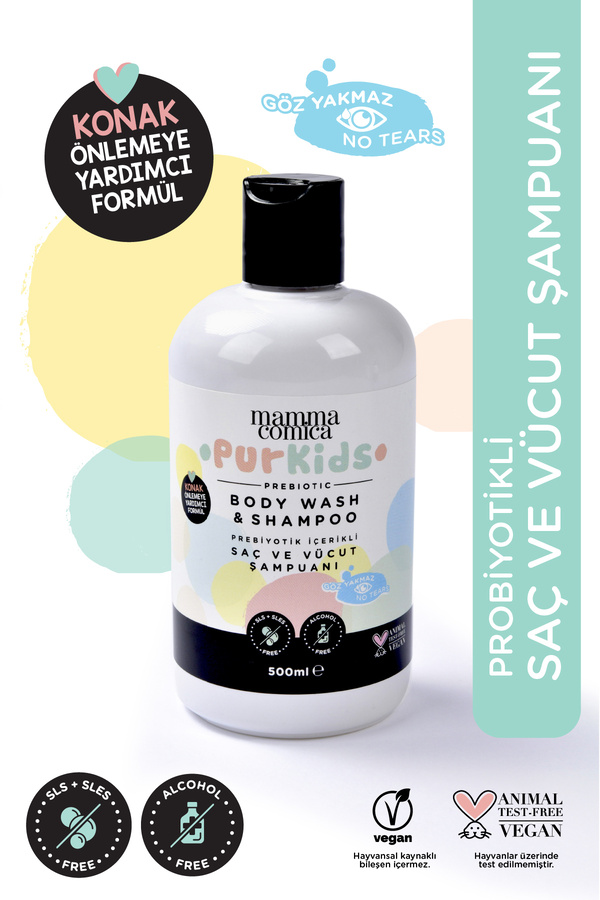 MammacomicaDough Purkids Prebiotikli Vegan Çocuk Saç Ve Vücut Şampuanı-500ml