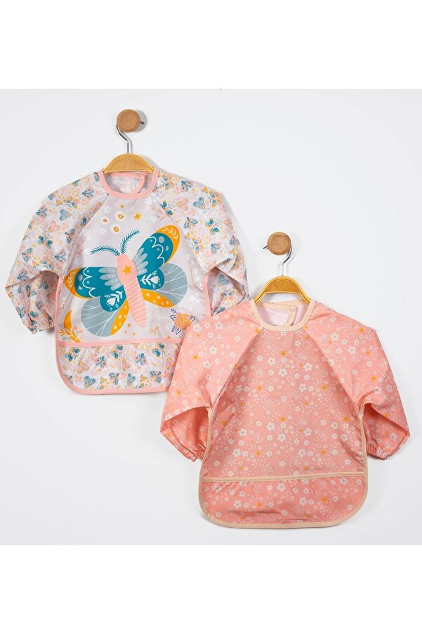 SOSO land Su Geçirmez Uzun Kollu 2'li Mama Ve Etkinlik Önlüğü Kelebek Desen 0-24 Ay