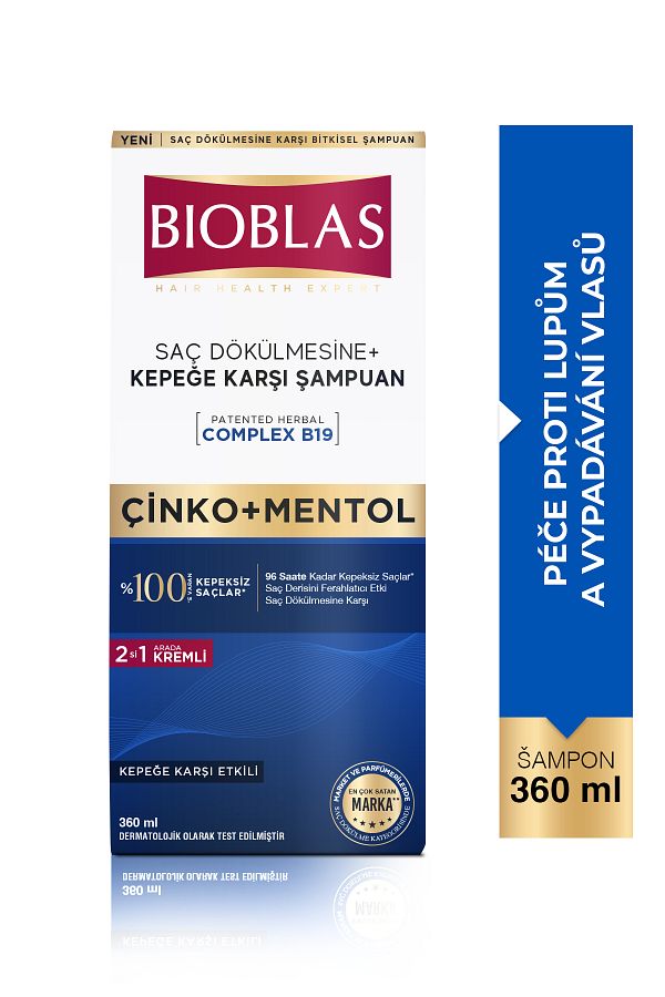 Bioblas-360 ML Mentol Freshness – šampon proti lupům 2v1 1