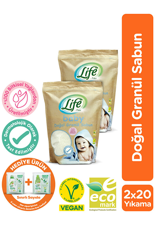 Life By Fakir Fakir By Life Doğal Granül Sabun 1000Gr x2 Adet