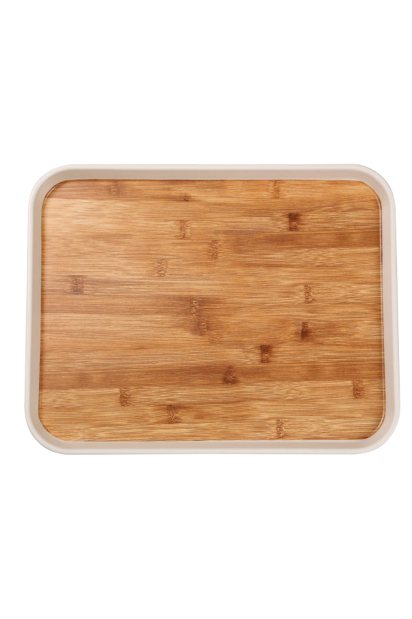 Felli-Elegant Durable Rectangular Melamine and Bamboo Serving Tray 1
