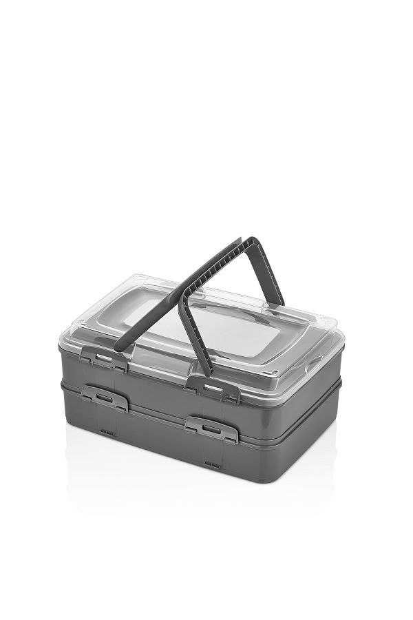 AKTEZ-EL-Picnic Storage Container, 2-Layer Multi-Purpose Storage Container 1