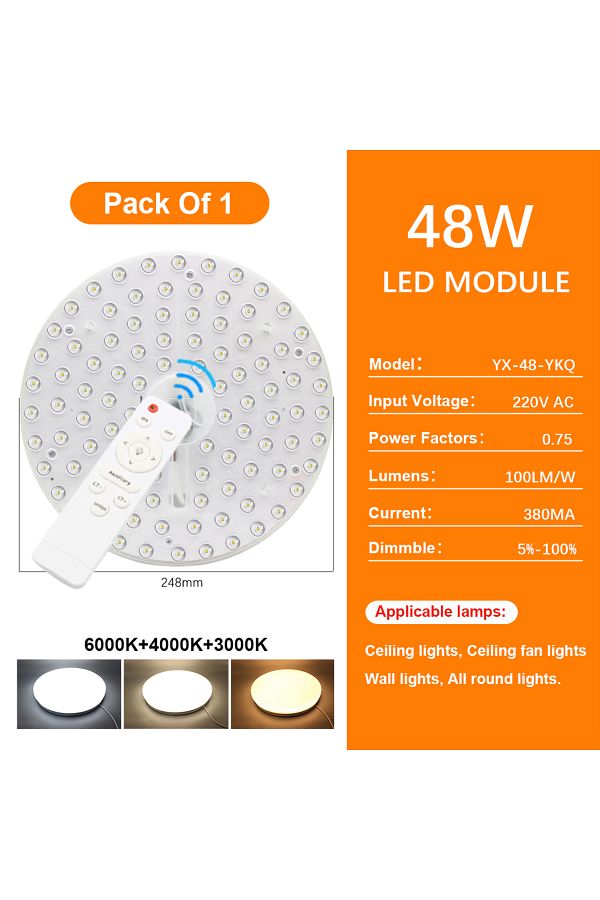 Choice-وحدة إضاءة LED بديلة لإضاءة السقف قابلة للتعتيم بقوة 48 وات، لوحة إضاءة LED قابلة للتعتيم بقوة 72 وات، لوحة إضاءة LED دائرية 1