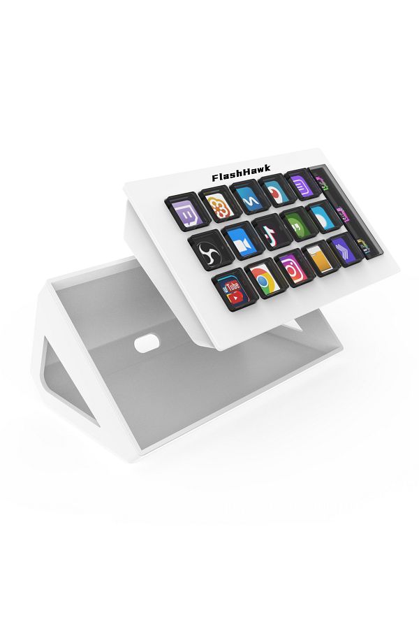 FlashHawk-Stream Controller - Streaming Keyboard Deck with 15 LCD Macro Keys Customizable to Trigger Actions 1