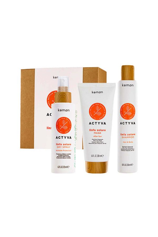 Kemon-Set Actyvia Linfa Solare, Șampon 250 ml Mască 200 ml Spray 125 ml 1