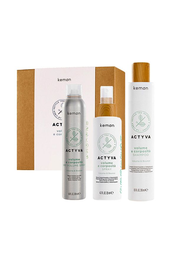 Kemon-Set Actyvia Volume e Corposità Volume, Șampon 250 ml + Spray 125 ml + Spray Uscat 200 ml 1