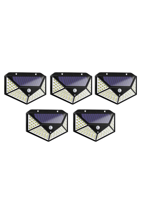 Solar-SET 5 lampi de exterior cu 100 LED uri cu incarcare solara si senzor de miscare 1
