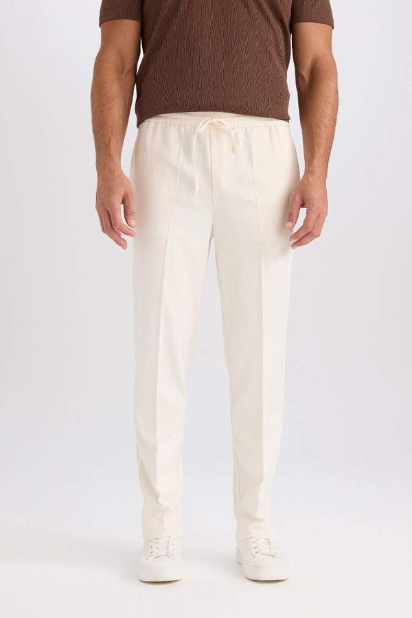 DeFacto-Summer Fabric Jogger Pants with Lacing at the Waist Elastic Straight Leg Stretching in All Directions with Pockets A9943Ax25Sp 1