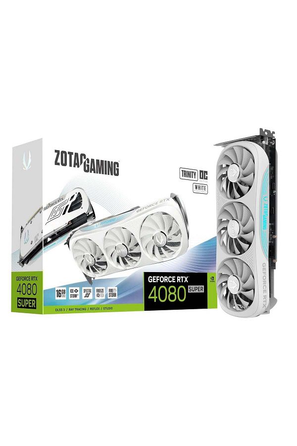 Zotac-ZOTAC Gaming GeForce RTX 4080 Super Trinity OC White Edition DLSS 3 16GB GDDR6X 256-bit 23 Gbps PCIE 1