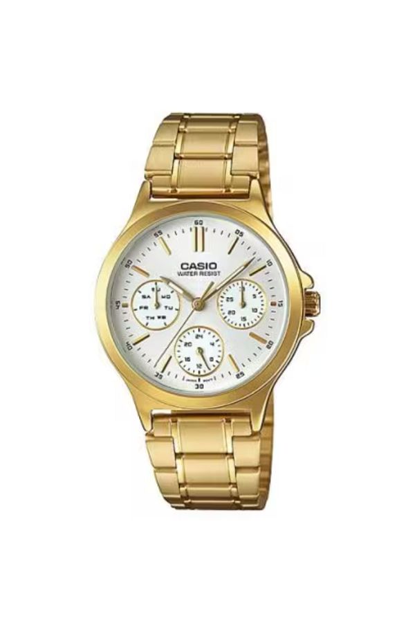 Casio-CASIO Women's Analog White Dial Watch - LTP-V300G-7A 1
