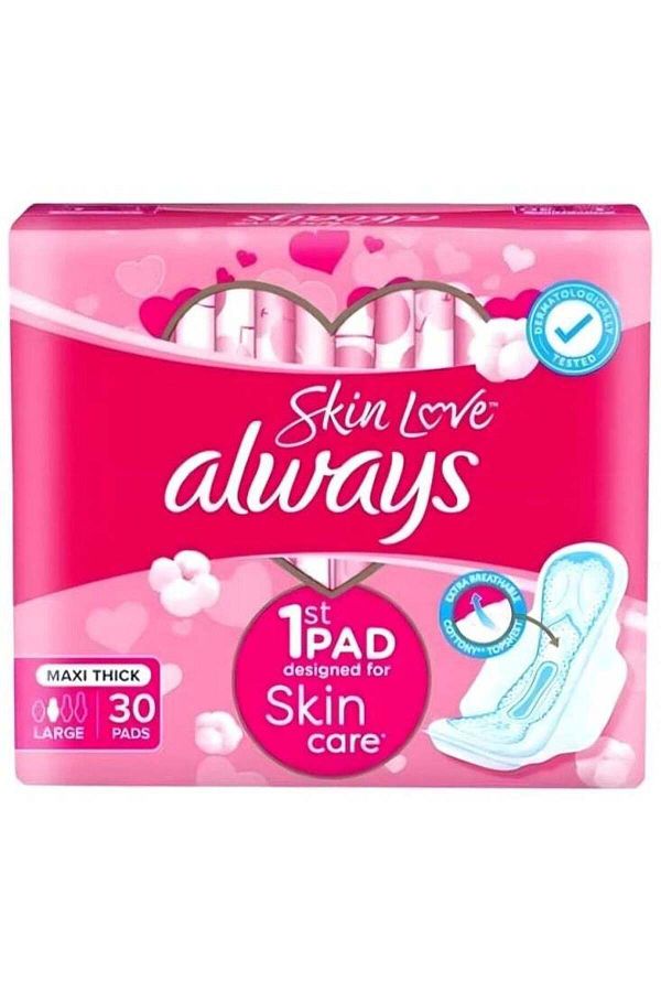 Always-Breathable Soft Maxi Thick, Large Sanitary Pads With Wings - 30 Pads Large 1