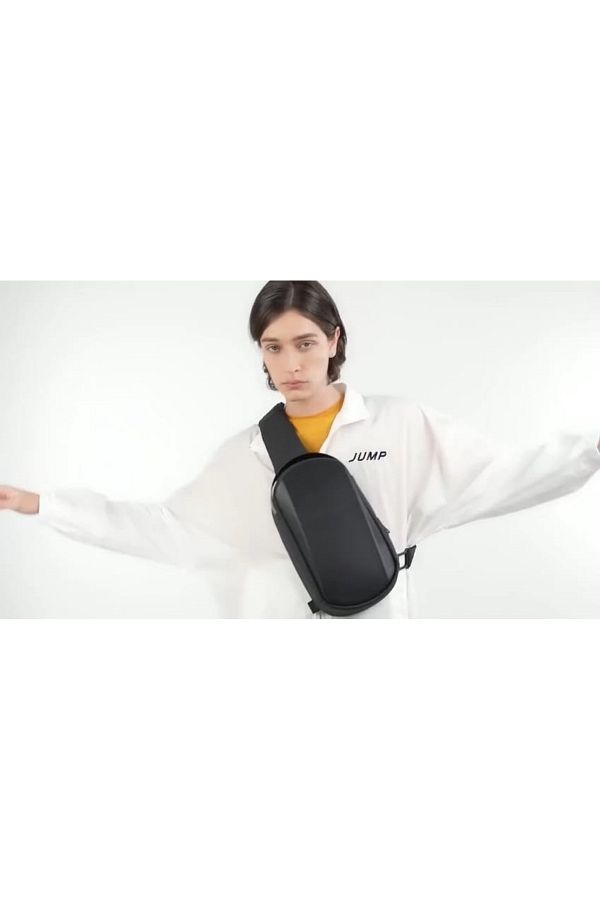 Newish Polo-Newish Polo Cross Shell Backpack - Body Bag with Single Back Strap USB and Headphone Output - Uziko 2406 1