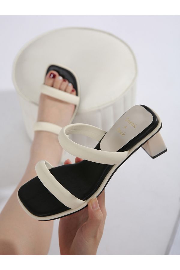 Sneak-a-Peek By Styli-Open Toe Block Heel Sandals 1