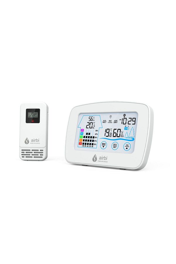 AirBi-Digital Thermometer and Hygrometer Set with External Wireless Transmitter Control Bi1020 1