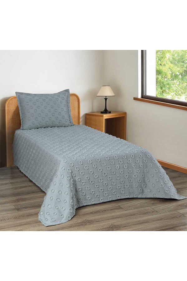 d'niss home touch of nature in your home-Pompom Patterned 2 Piece Single Bedspread 1