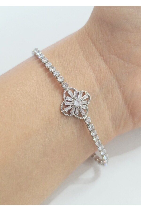 Monalisa Home-Luxury Showy Stone Silver Color Bracelet 1