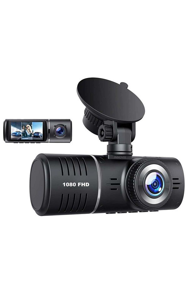 INNOVIX-1080p Dash Cam, 3 Lenses, 170° View, 2.45" IPS, Night Mode, G-Sensor, Loop, SD up to 64GB 1