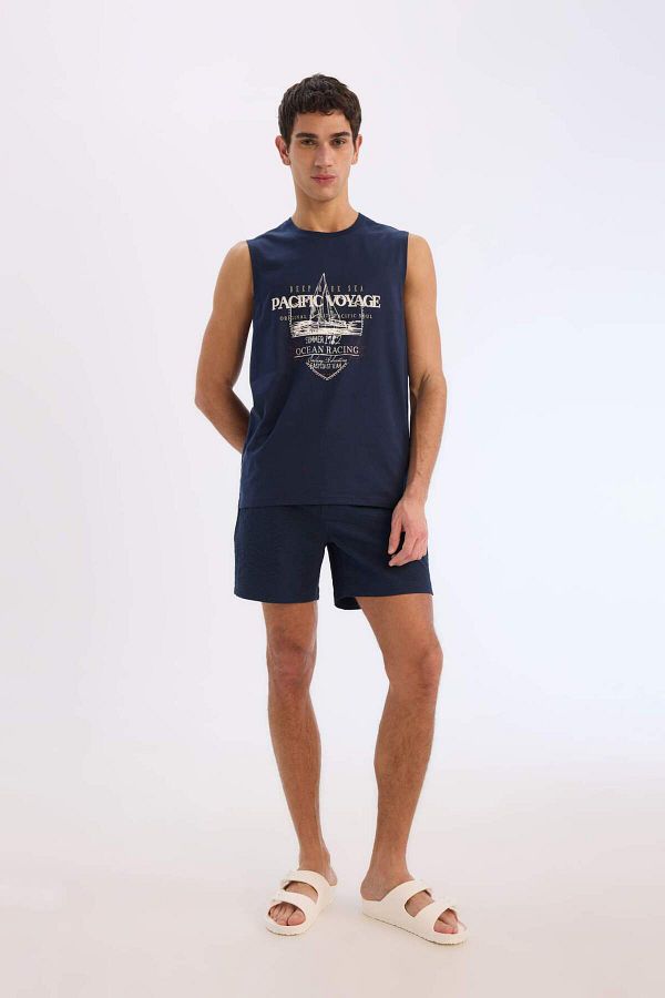 DeFacto-Mesh Lined Button Front Short Length Sea Shorts E0904Ax25Hs 1