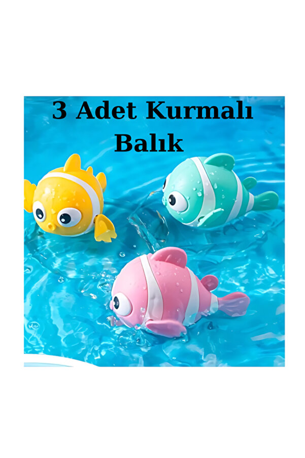 Home Kurmalı Balık Bebek Banyo Havuz Deniz Oyuncağı 3 Adet