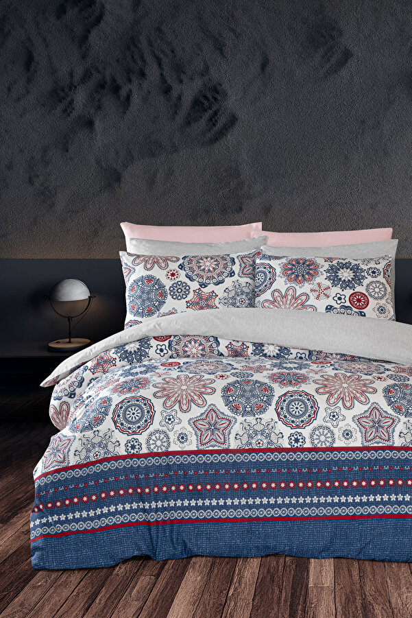 MyStory Home Lastikli Çarşaflı Çift Kişilik Nevresim Takımı Star