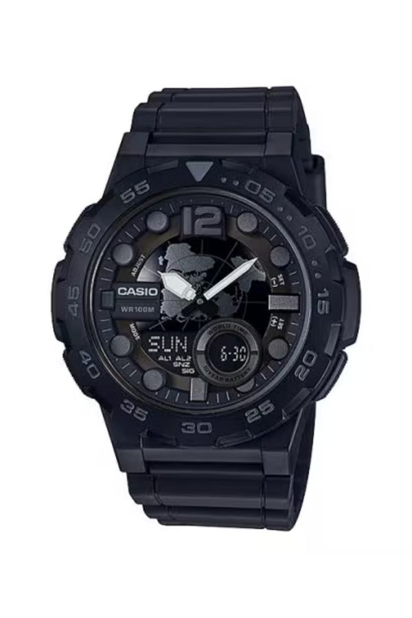 Casio-CASIO Men's Analog-Digital Black Dial Watch - AEQ-100W-1B 1