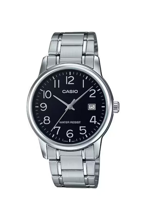 Casio-ساعة كاسيو للرجال بمينا أسود تناظرية - MTP-V002D-1B 1