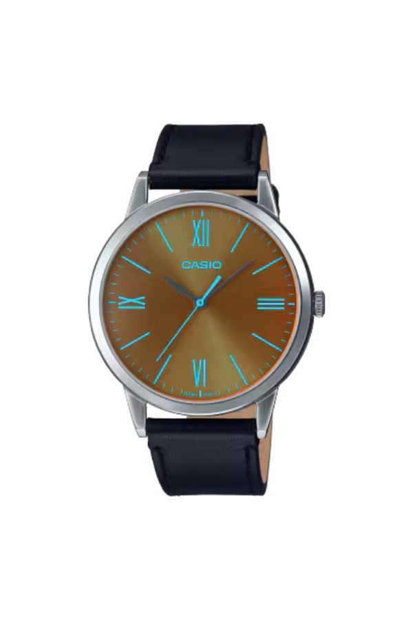 Casio-CASIO Men's Analog Orange Dial Watch - MTP-E600L-1BDF 1