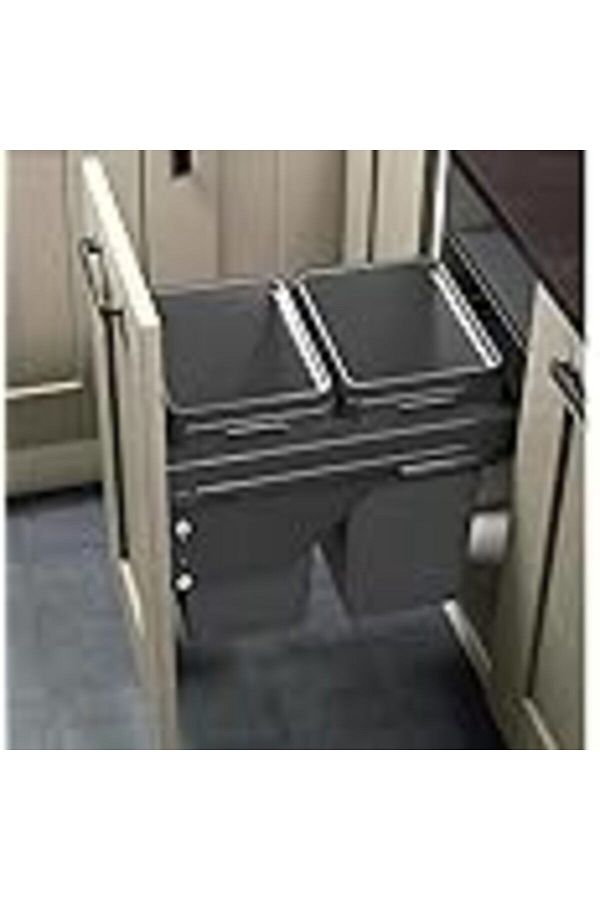 Eurocliq-Adjustable Double Pull-out Sliding Trash Can With Soft-close And Detachable Basket For Garb 1