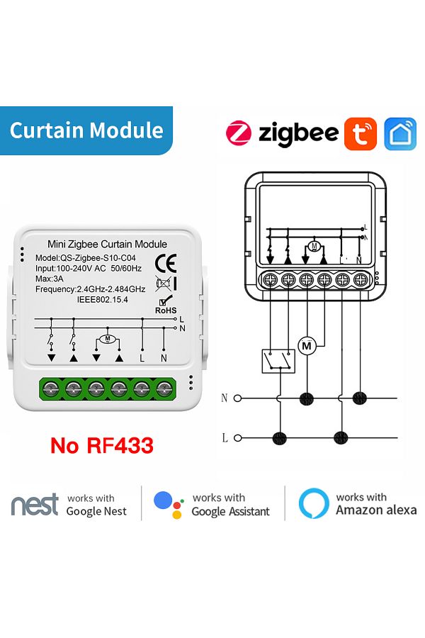Choice-zigbee curtain(No433 TNCE Tuya Curtain Switch module wifi zigbee rf433mhz, Roller Blinds Shutter Mot 1