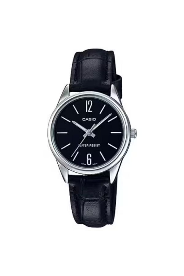 Casio-ساعة كاسيو النسائية التناظرية ذات الميناء الأسود - LTP-V005L-1B 1