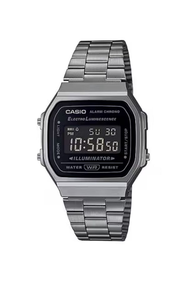 Casio-CASIO Unisex Digital Black Dial Watch - A-168WGG-1BDF 1