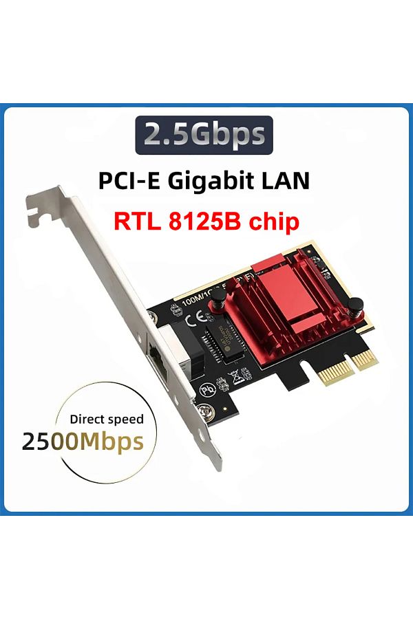 Choice-2.5g Rtl8125b Red 2.5g Pice To Rj45 Network Card Rtl8125b Chip 2500mbps Rj45 Pci Express Converter L 1