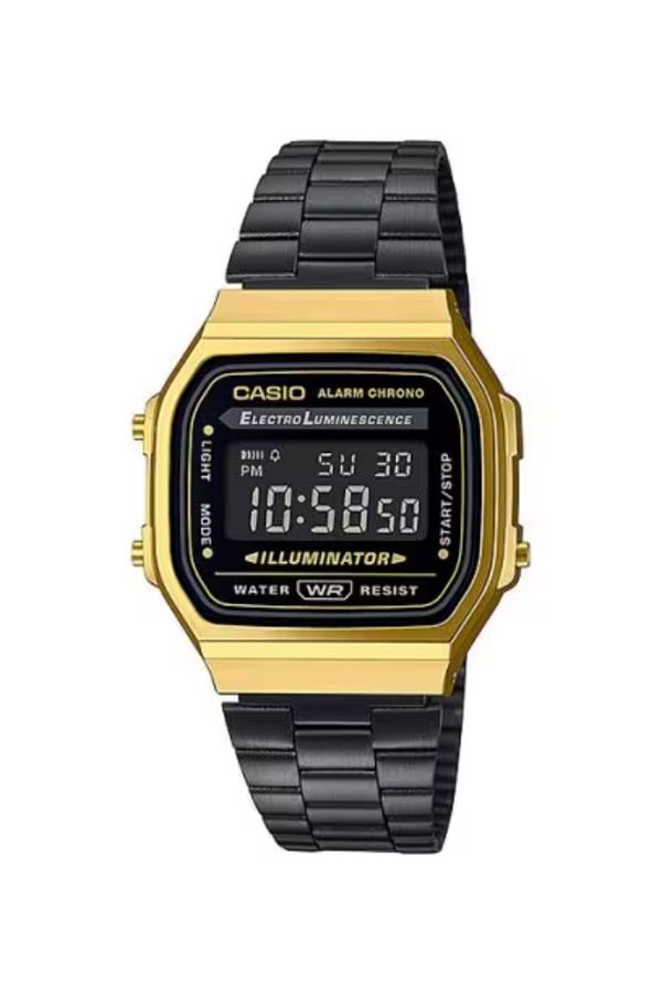 Casio-CASIO Unisex Digital Grey Dial Watch - A-168WEGB-1B 1