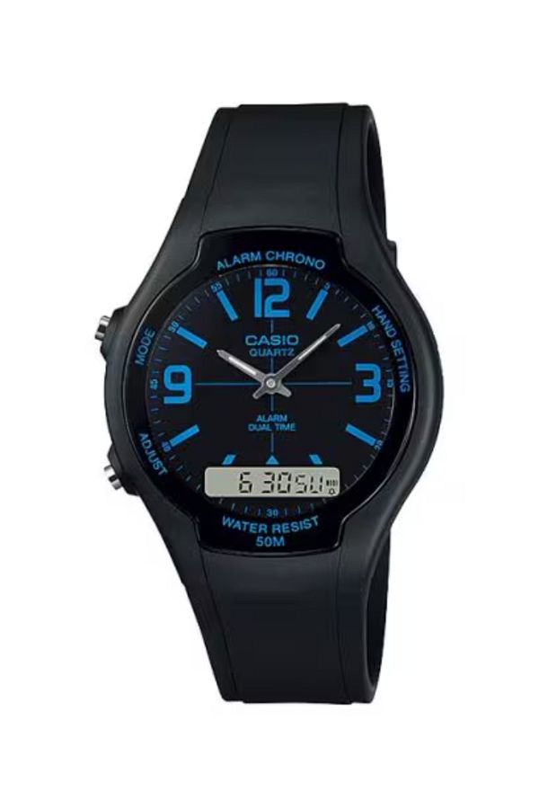 Casio-ساعة كاسيو للرجال، أنالوج ورقمية، بمينا أسود - AW-90H-2B 1